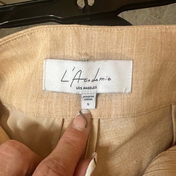 L'Academie High Waist Tan Women's Shorts - Picture 4 of 7